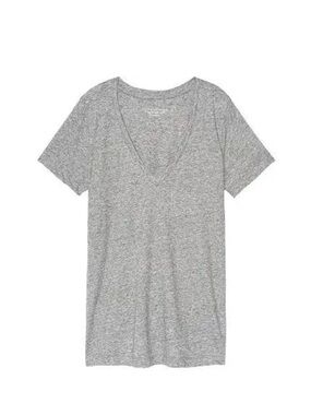 NEW Victoria's Secret Women's V-Neck Pajama Tee Gray
